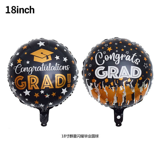 Graduation Foil Balloons – Mortarboard Cartoon Mylar Balloons for Grad Party, Ceremony & Celebration Decor
