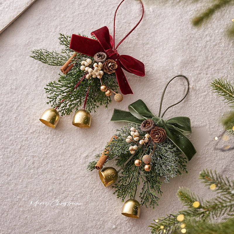 Christmas Bell & Wreath Hanging Ornaments – Tree Decorations Set for Holiday Ambiance, Home & Party Scene