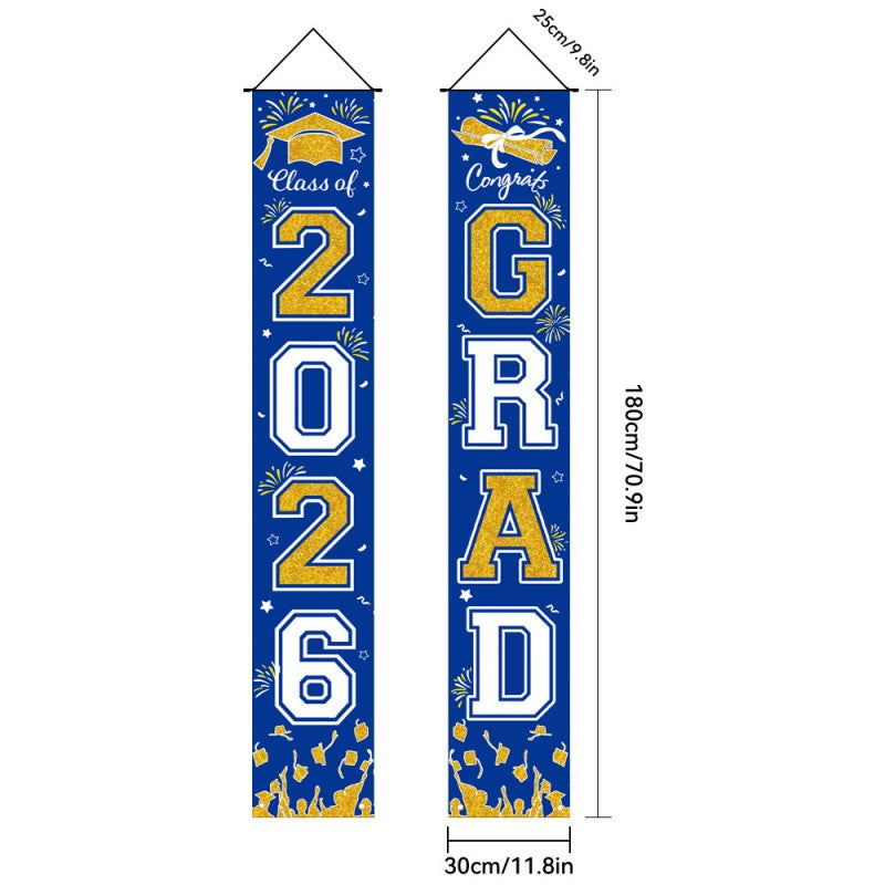 Graduation Couplet Banner Set | 2026 Doorway Decoration & Photo Backdrop