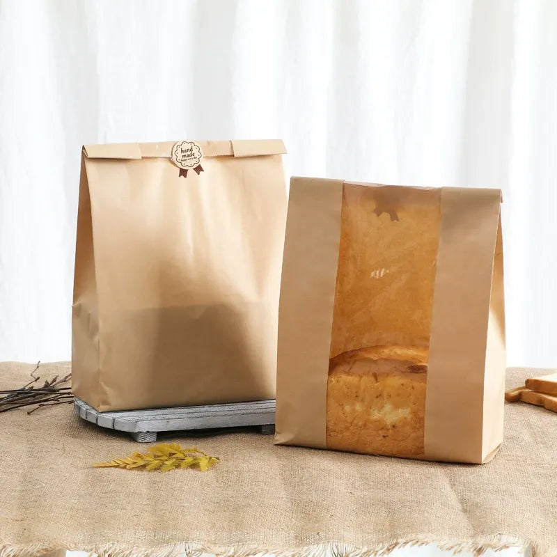 Kraft bread bag full size range lineup including extra-large 35x21x9cm European loaf sack