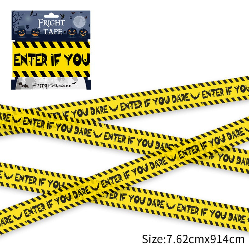 Halloween Caution Barrier Tape – Crime Scene Do Not Cross Ribbon for Bar, Haunted House & Spooky Party Decoration