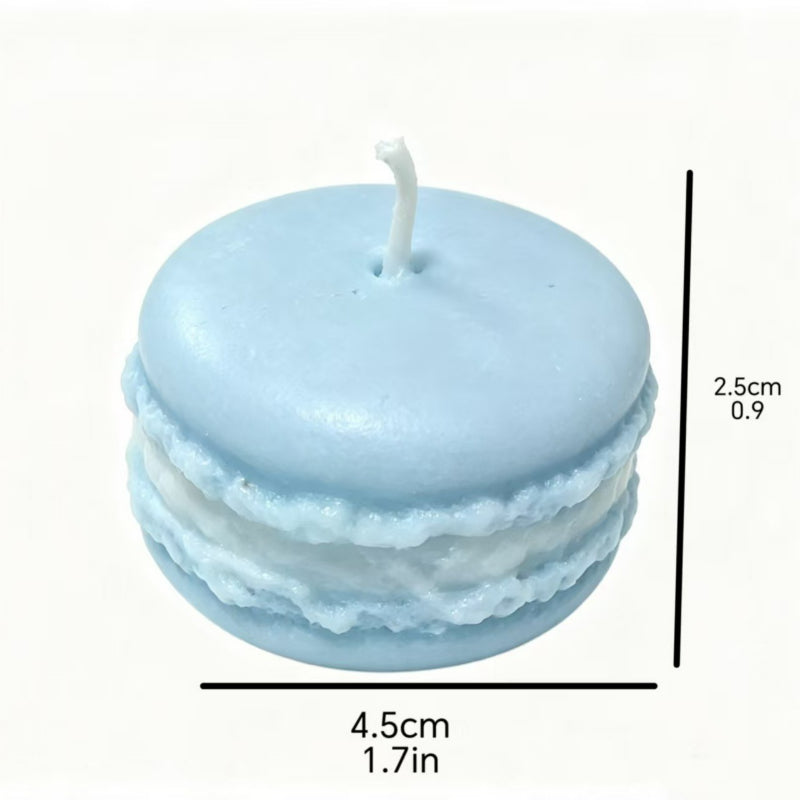 Wholesale pastel macaron birthday candles with gift box - Blue wild bluebell with dimensions