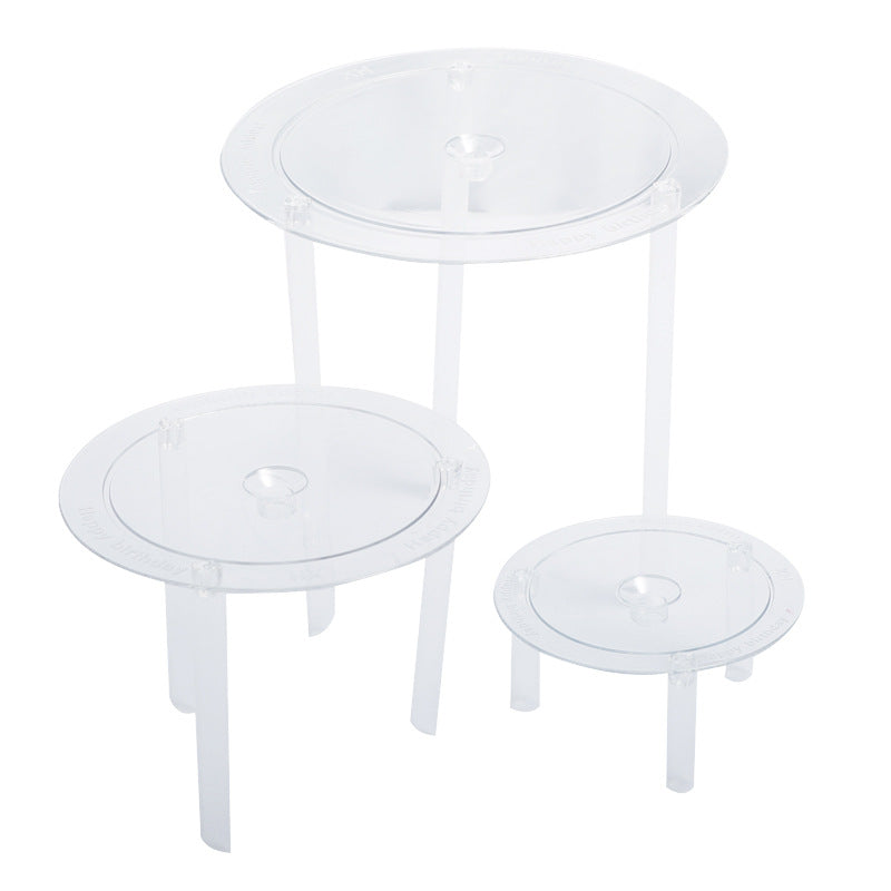 Plastic cake dowel stand - Three-tier graduated plate sizes display