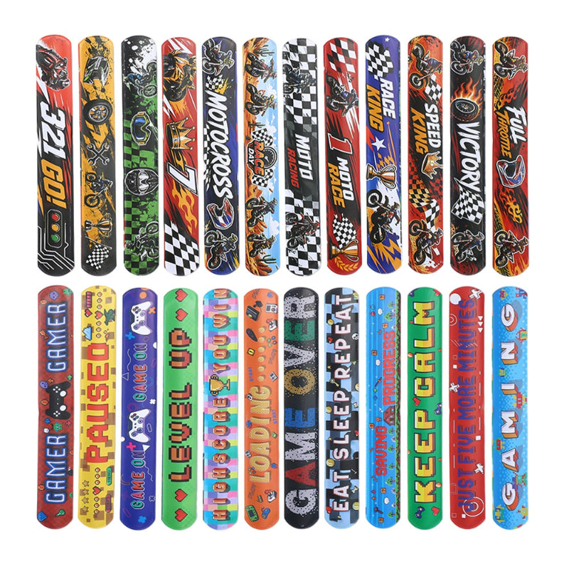 PVC slap bracelet motorcycle racing gaming letters double row