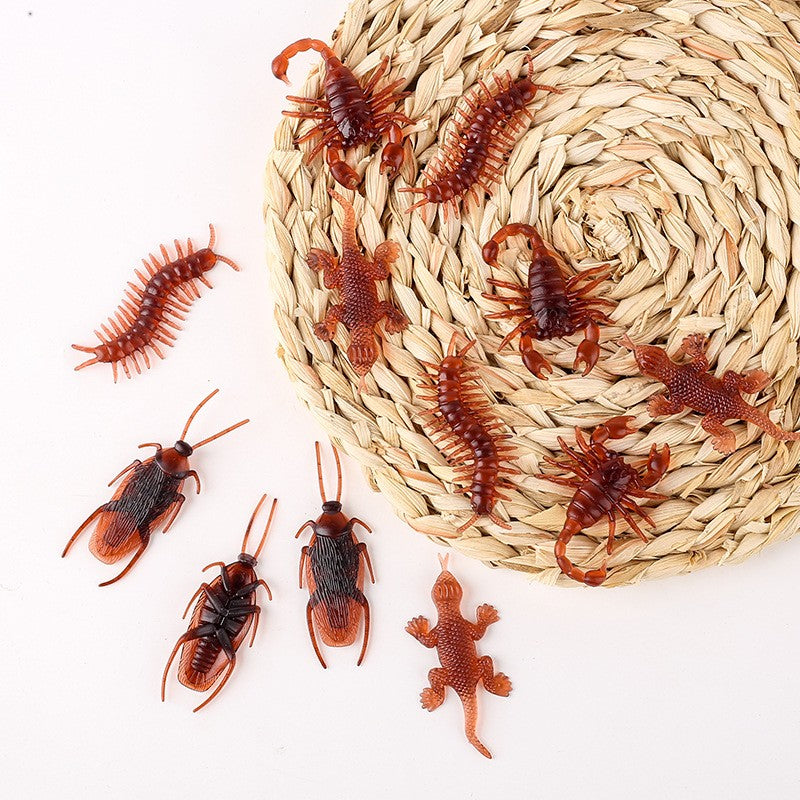 Realistic Fake Cockroach & Bug Prank Toys | Soft Plastic Halloween Gag Props
