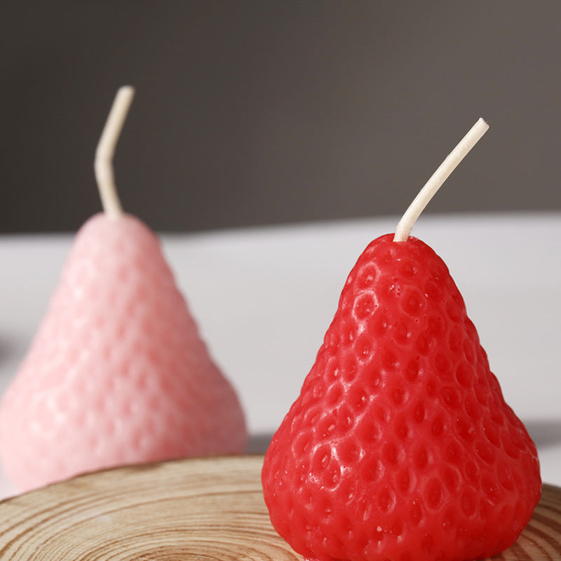 Wholesale strawberry novelty shaped party candles - Pink and red strawberry pair centerpiece setup