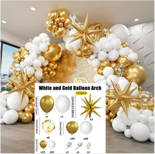 Exploding Star Foil Balloon Garland Kit – Thickened Latex & Star Balloon Chain Set for Party Arch, Birthday, Wedding & Graduation Decor