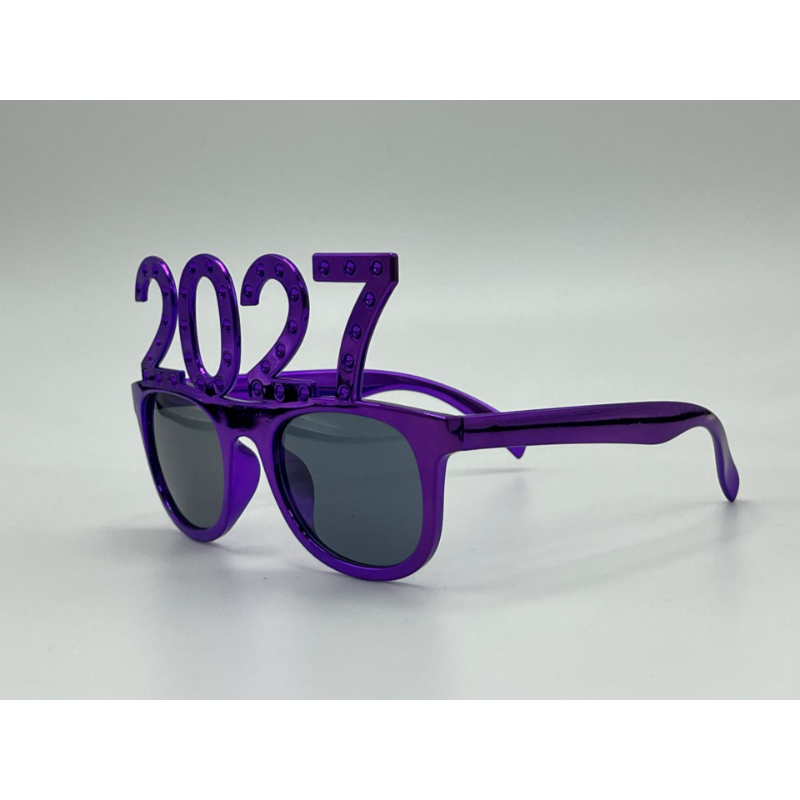 2027 Rhinestone Number Glasses, Funny New Year's Eve Party Sunglasses & Electroplated Photo Booth Props for NYE