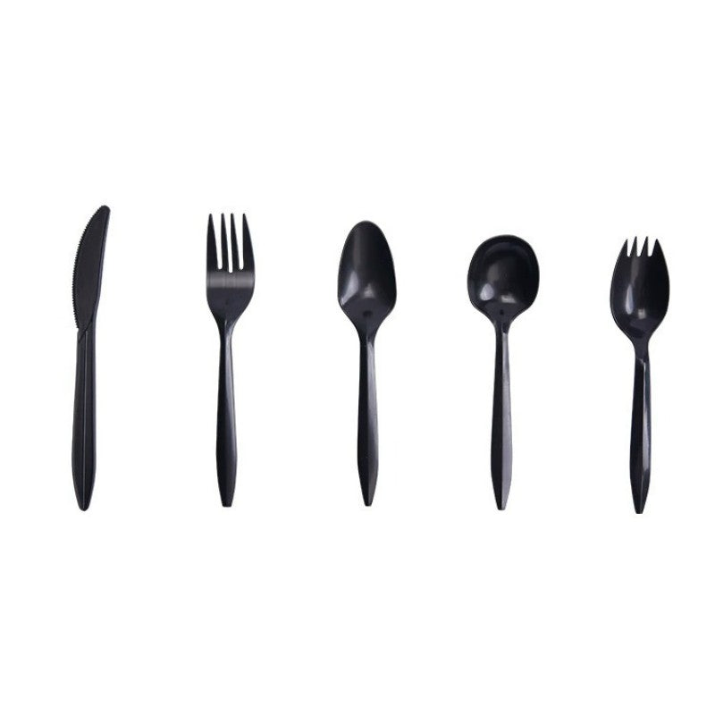 PSM Cornstarch Disposable Cutlery - 6 Inch Biodegradable Fork, Spoon & Spork for Food Service