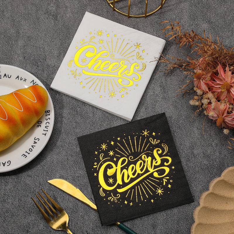 Custom Printed Square Paper Napkins 33x33cm - Bulk Disposable for Weddings, Parties & Fine Dining