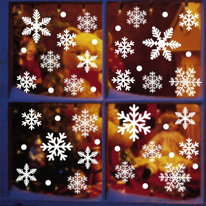 Christmas Static Cling Snowflake Decals – Festive Window Stickers for Glass, Sliding Doors, Office & Store Holiday Decor (Glitter Tree, Snowman, Solid Snowflake – 2 or 4 Pack, 20x30cm to 35x50cm)