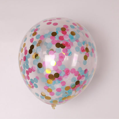 Pre-filled confetti balloon multicolor pastel and gold foil dots