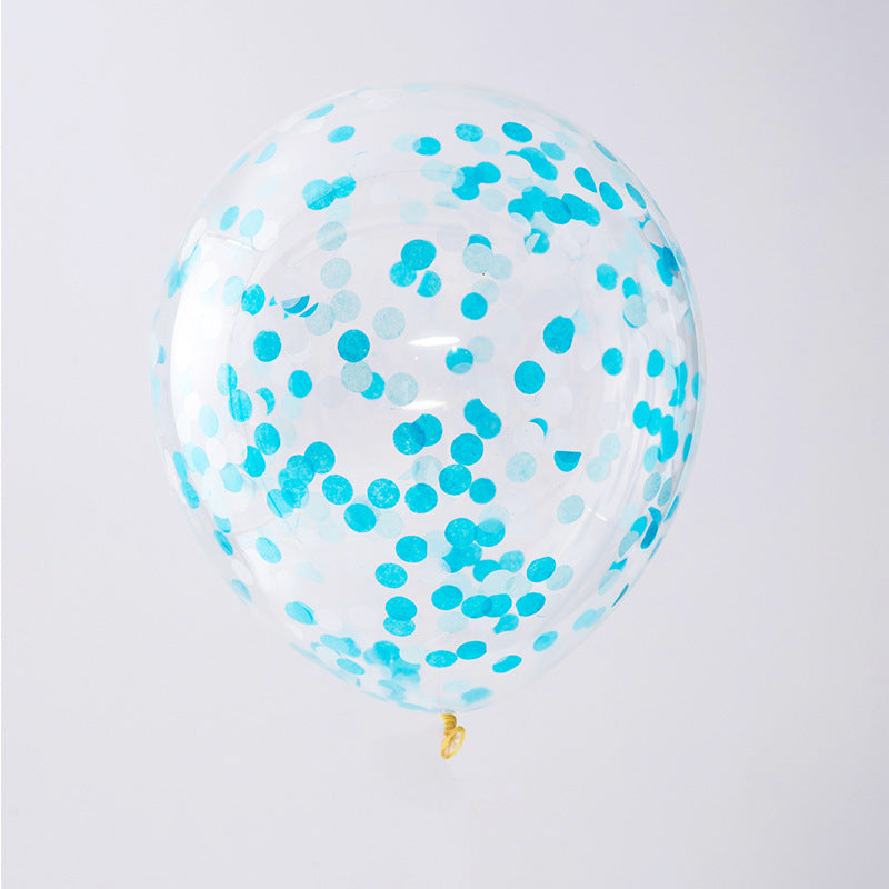 Pre-filled confetti balloon turquoise cyan circular tissue dots