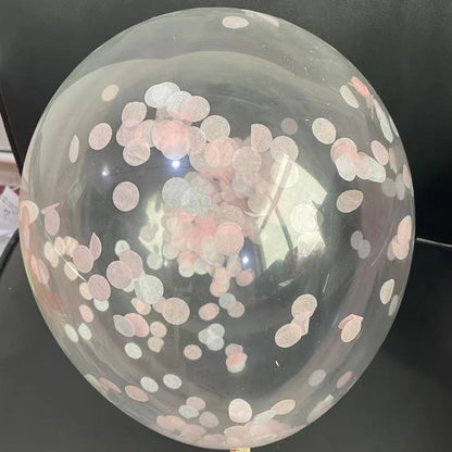 Pre-filled confetti balloon translucent white circular paper dots