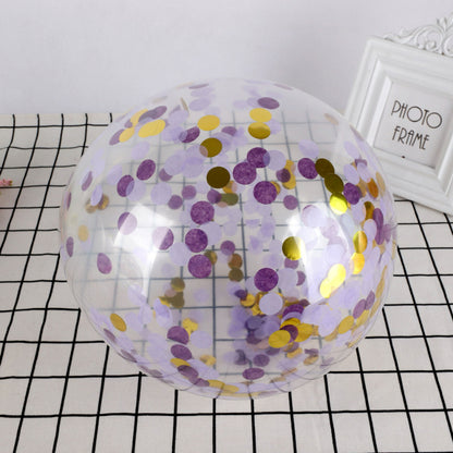 Pre-filled confetti balloon purple and metallic gold foil dots