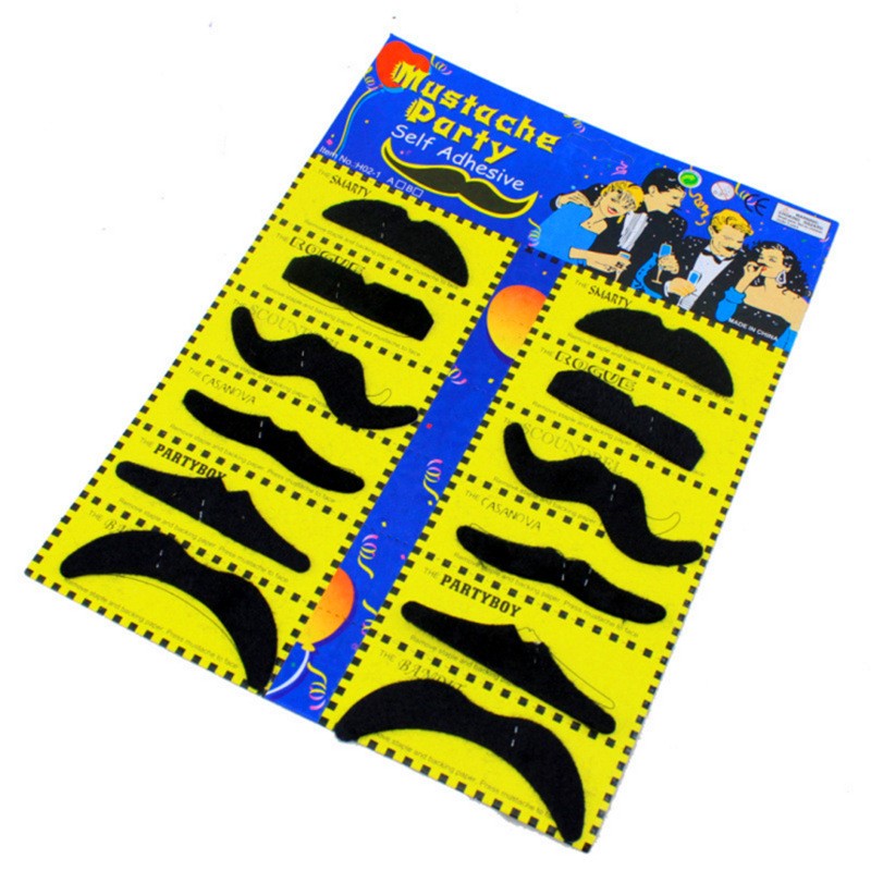 Halloween Fake Mustache & Beard Set – Costume Facial Hair for Adults, Funny Photo Booth Prop, Masquerade Party Supplies