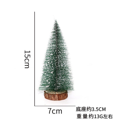Frosted Snow Mini Christmas Tree – Small Pine Needle Tabletop Decoration, DIY Artificial Tree for Desk, Shelf & Holiday Centerpiece