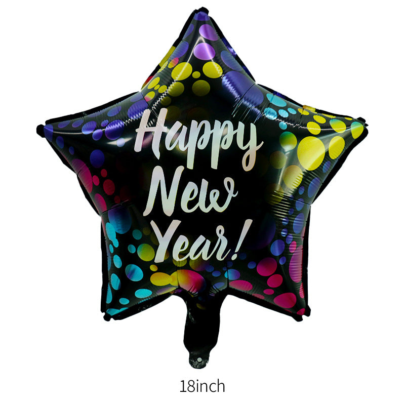 Happy New Year Balloons, Wine Bottle & Meteor Foil Set for Party Decor