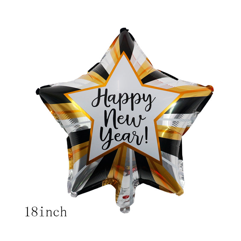 Happy New Year Balloons, Wine Bottle & Meteor Foil Set for Party Decor