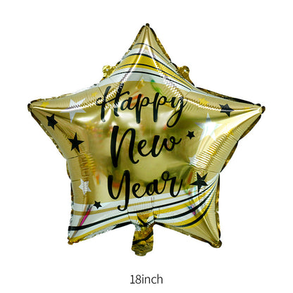 Happy New Year Balloons, Wine Bottle & Meteor Foil Set for Party Decor