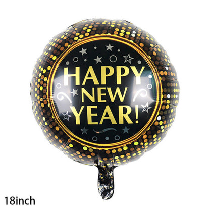 Happy New Year Balloons, Wine Bottle & Meteor Foil Set for Party Decor