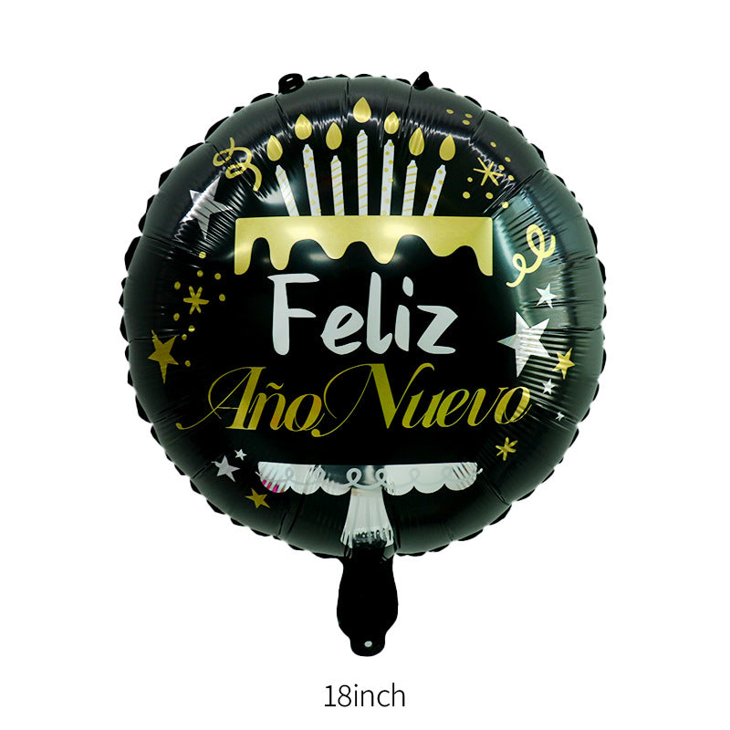 Happy New Year Balloons, Wine Bottle & Meteor Foil Set for Party Decor