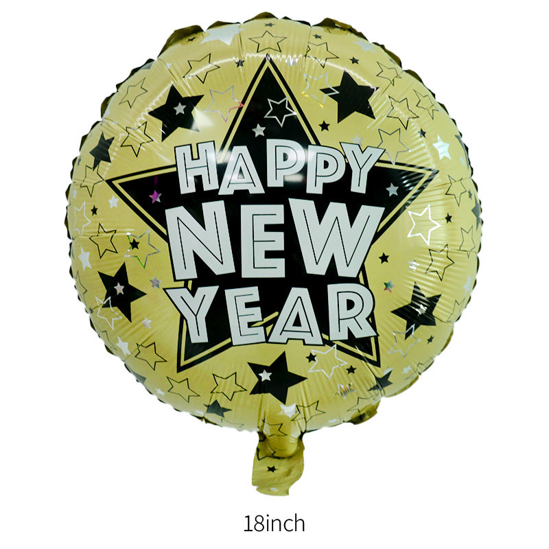 Happy New Year Balloons, Wine Bottle & Meteor Foil Set for Party Decor
