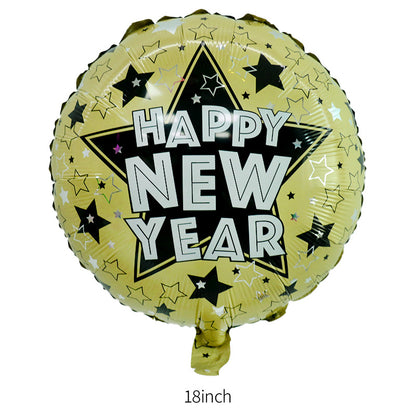 Happy New Year Balloons, Wine Bottle & Meteor Foil Set for Party Decor
