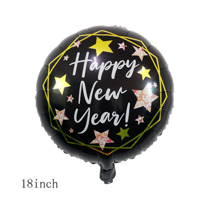 Happy New Year Balloons, Wine Bottle & Meteor Foil Set for Party Decor