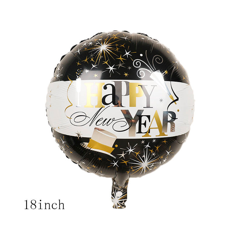 Happy New Year Balloons, Wine Bottle & Meteor Foil Set for Party Decor