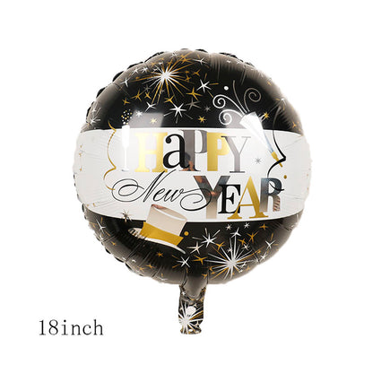 Happy New Year Balloons, Wine Bottle & Meteor Foil Set for Party Decor