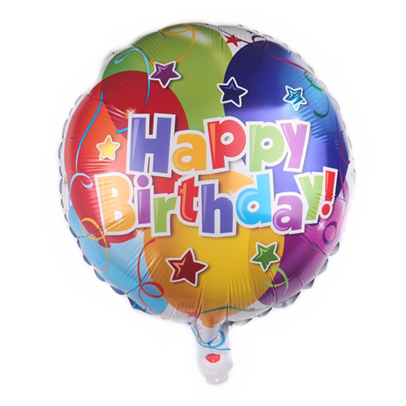 Wholesale Happy Birthday Aluminum Foil Balloons – 18 Inch Round Mylar Party Decoration Balloons for Birthday Celebration