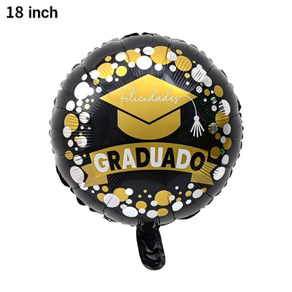 Graduation Foil Balloons – Mortarboard Cartoon Mylar Balloons for Grad Party, Ceremony & Celebration Decor