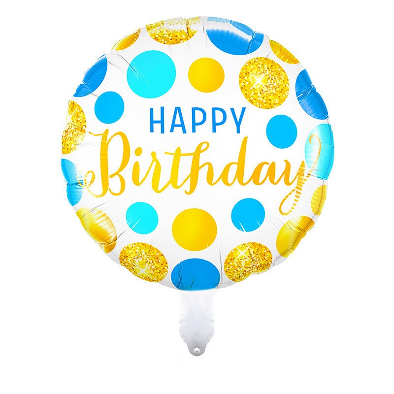 Wholesale Happy Birthday Aluminum Foil Balloons – 18 Inch Round Mylar Party Decoration Balloons for Birthday Celebration