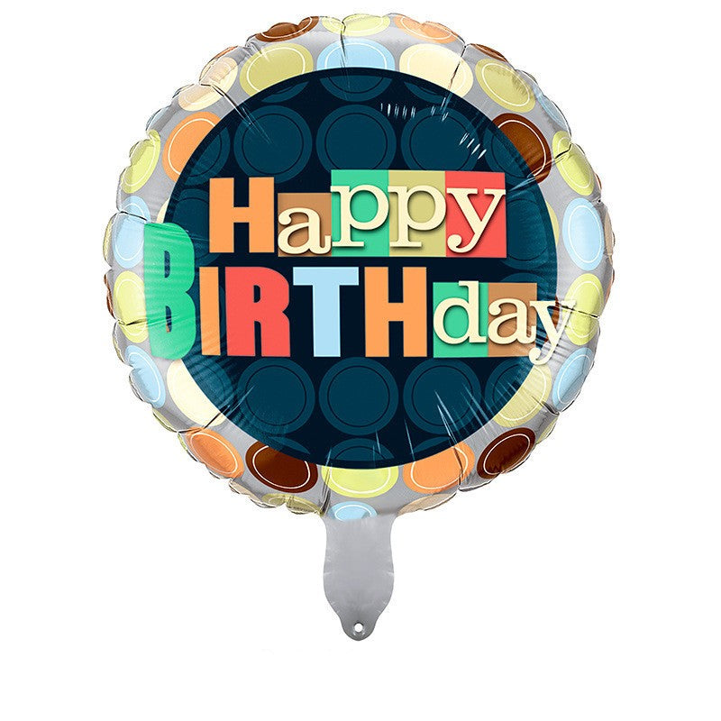 Wholesale Happy Birthday Aluminum Foil Balloons – 18 Inch Round Mylar Party Decoration Balloons for Birthday Celebration
