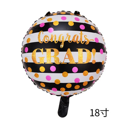 Graduation Foil Balloons – Mortarboard Cartoon Mylar Balloons for Grad Party, Ceremony & Celebration Decor