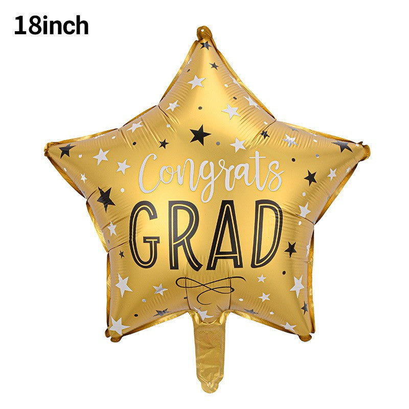 Graduation Foil Balloons – Mortarboard Cartoon Mylar Balloons for Grad Party, Ceremony & Celebration Decor