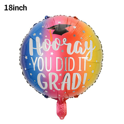 Graduation Foil Balloons – Mortarboard Cartoon Mylar Balloons for Grad Party, Ceremony & Celebration Decor