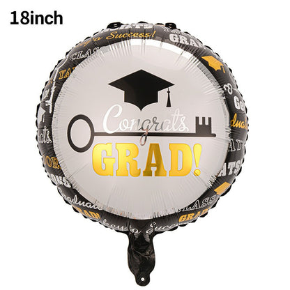 Graduation Foil Balloons – Mortarboard Cartoon Mylar Balloons for Grad Party, Ceremony & Celebration Decor