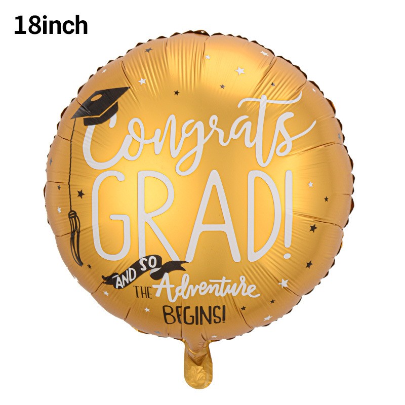 Graduation Foil Balloons – Mortarboard Cartoon Mylar Balloons for Grad Party, Ceremony & Celebration Decor
