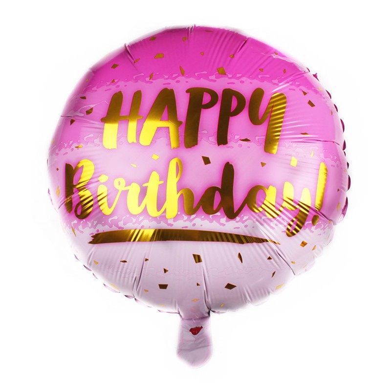 Wholesale Happy Birthday Aluminum Foil Balloons – 18 Inch Round Mylar Party Decoration Balloons for Birthday Celebration