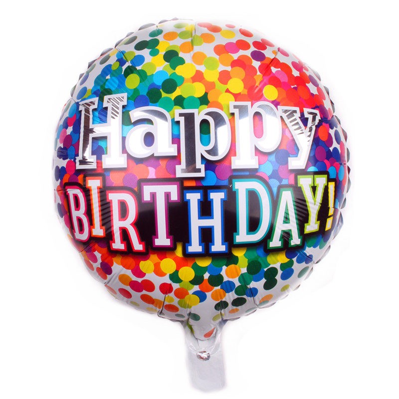 Wholesale Happy Birthday Aluminum Foil Balloons – 18 Inch Round Mylar Party Decoration Balloons for Birthday Celebration