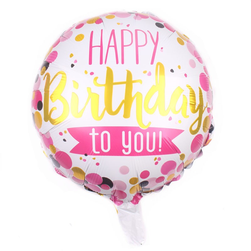 Wholesale Happy Birthday Aluminum Foil Balloons – 18 Inch Round Mylar Party Decoration Balloons for Birthday Celebration