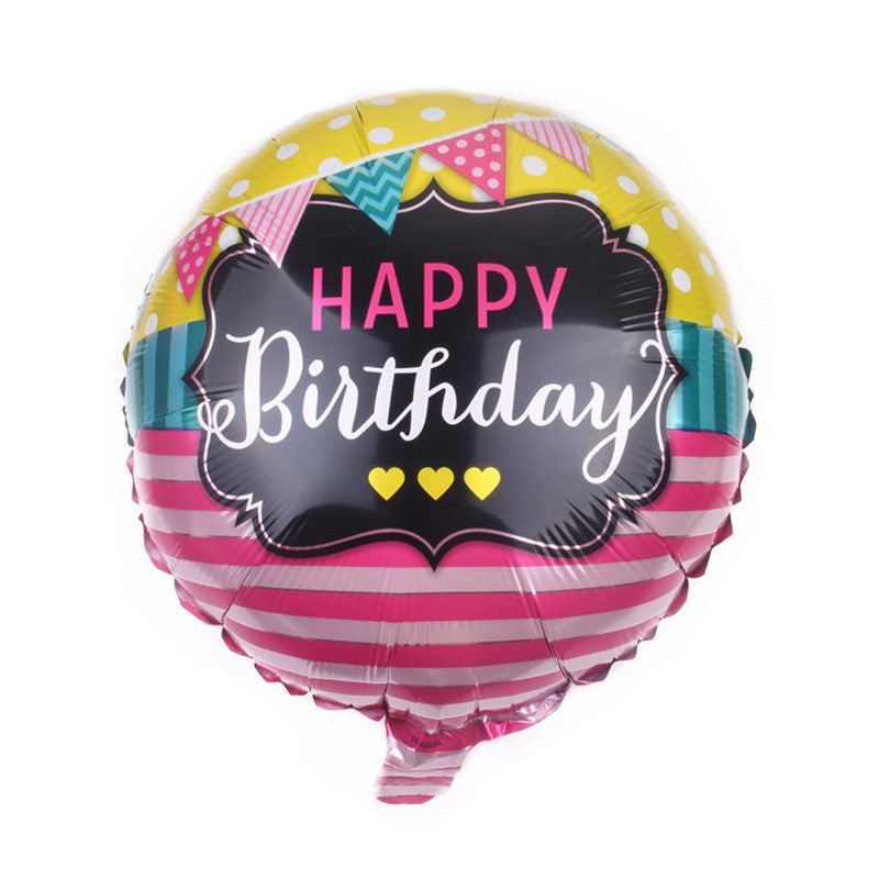 Wholesale Happy Birthday Aluminum Foil Balloons – 18 Inch Round Mylar Party Decoration Balloons for Birthday Celebration