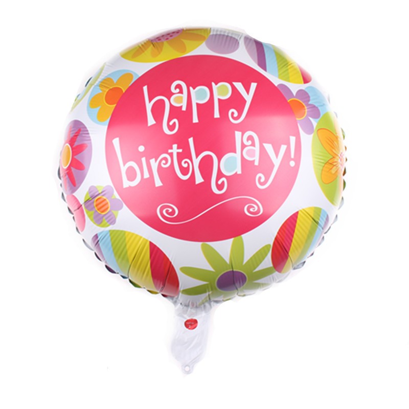 Wholesale Happy Birthday Aluminum Foil Balloons – 18 Inch Round Mylar Party Decoration Balloons for Birthday Celebration