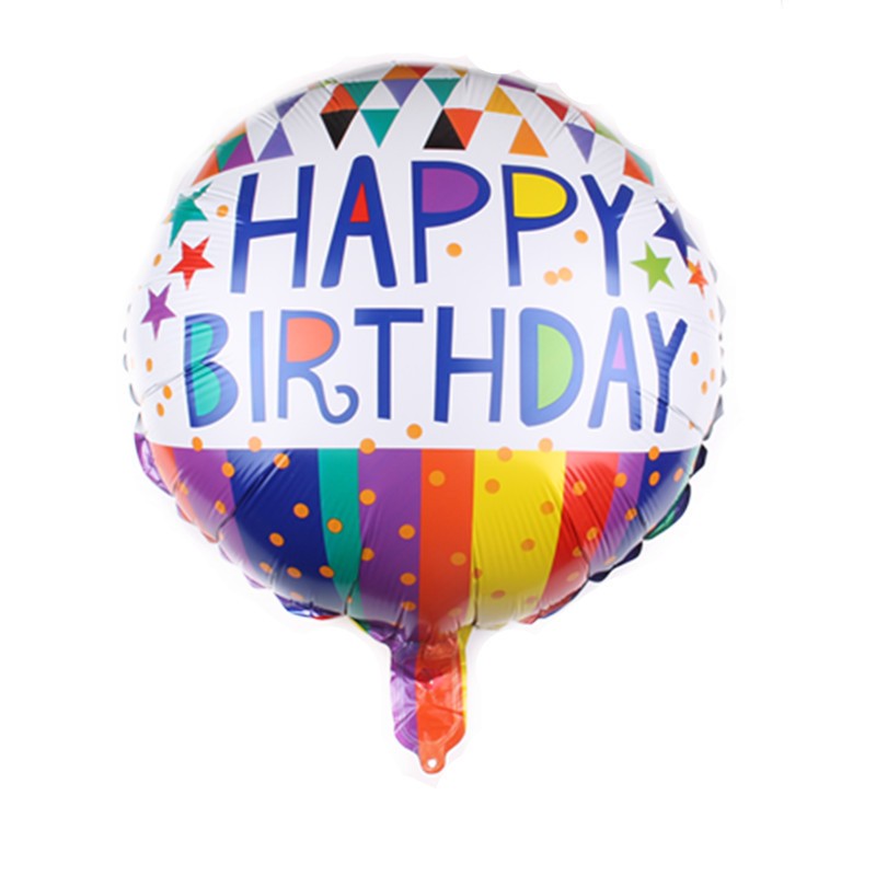 Wholesale Happy Birthday Aluminum Foil Balloons – 18 Inch Round Mylar Party Decoration Balloons for Birthday Celebration
