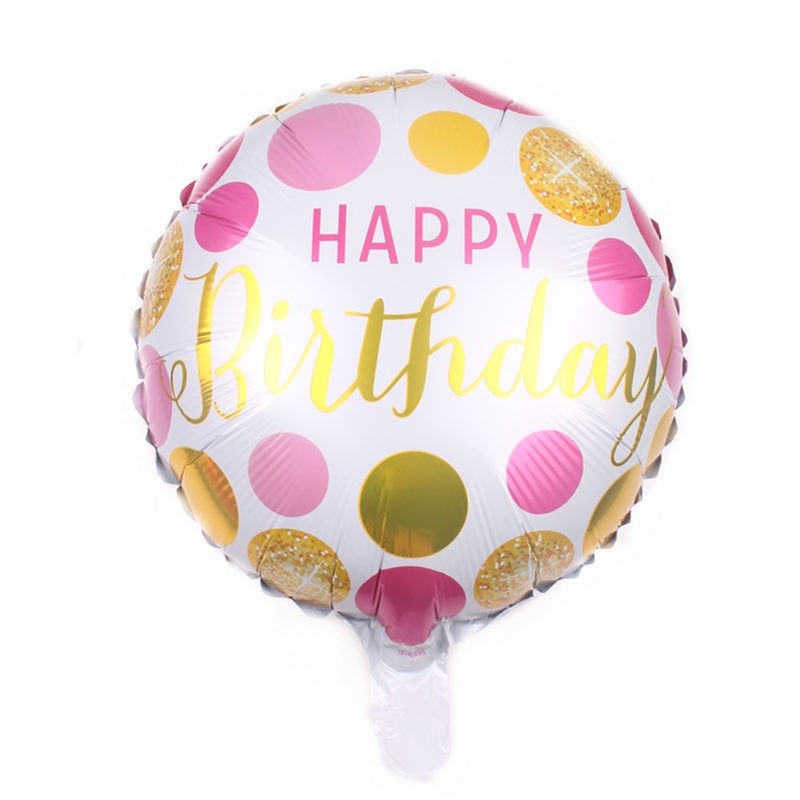 Wholesale Happy Birthday Aluminum Foil Balloons – 18 Inch Round Mylar Party Decoration Balloons for Birthday Celebration