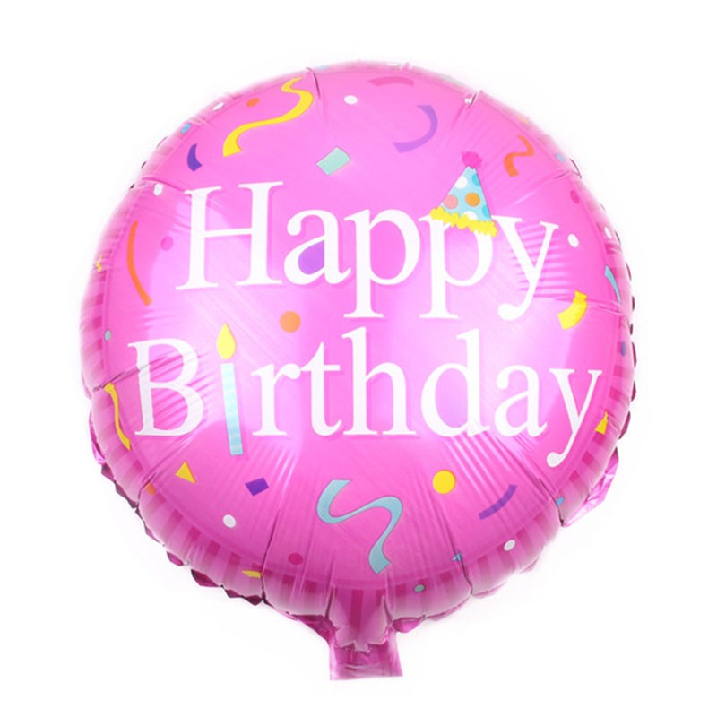 Wholesale Happy Birthday Aluminum Foil Balloons – 18 Inch Round Mylar Party Decoration Balloons for Birthday Celebration