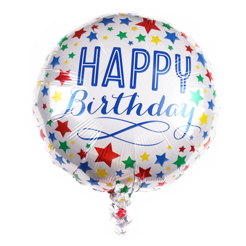 Wholesale Happy Birthday Aluminum Foil Balloons – 18 Inch Round Mylar Party Decoration Balloons for Birthday Celebration