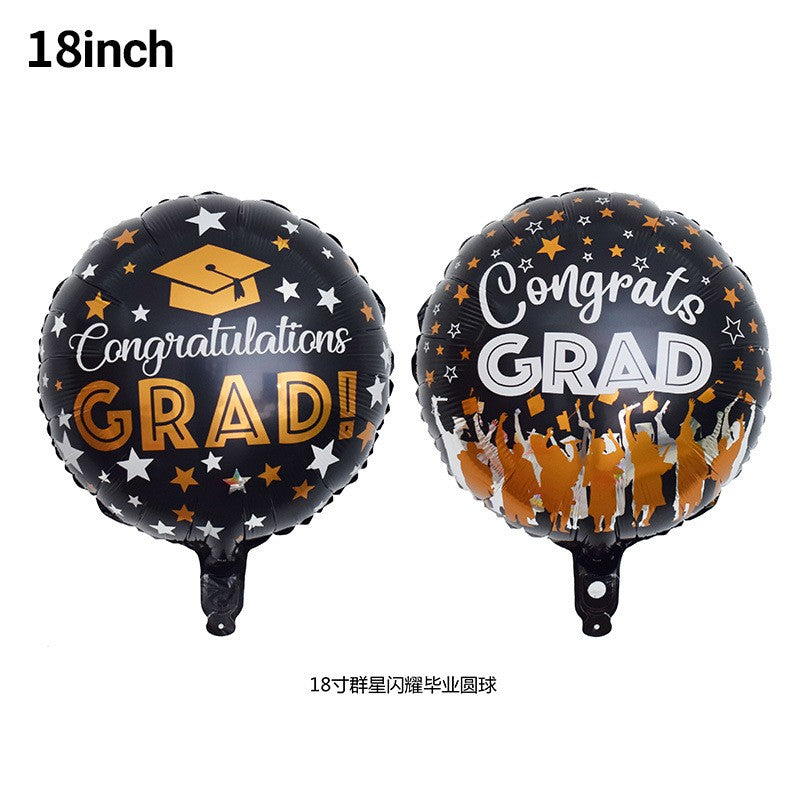 Graduation Foil Balloons – Mortarboard Cartoon Mylar Balloons for Grad Party, Ceremony & Celebration Decor